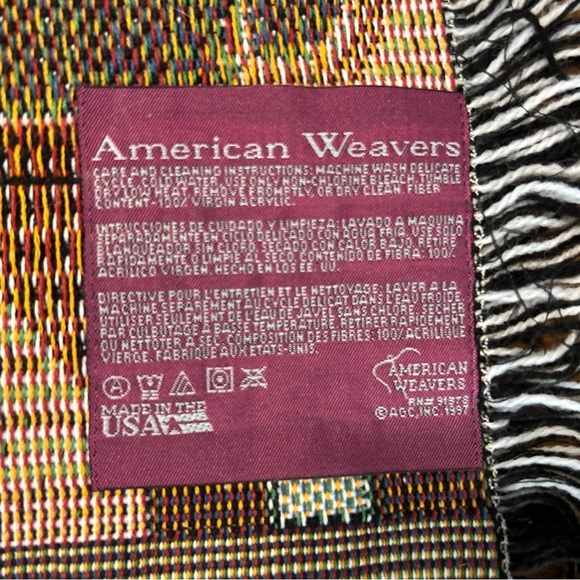 Vtg 1998 American Weavers Noah's Ark Throw Blanket Wall Tapestry USA 52x62 NEW - Picture 8 of 9